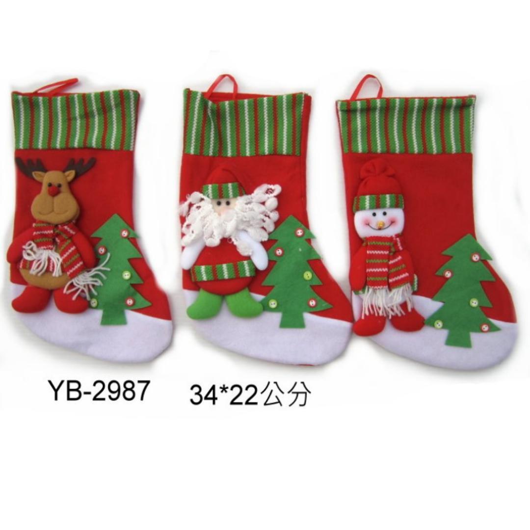 YB-2987 聖誕襪-麋鹿/老公公/雪人